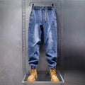 Jean décontracté pour homme, coupe ample, taille élastique, avec revers, style sport, nouvelle collection automne-printemps, toucher premium Camara Shopping Jean décontracté pour homme, coupe ample, taille élastique, avec revers, style sport, nouvelle collection automne-printemps, toucher premium