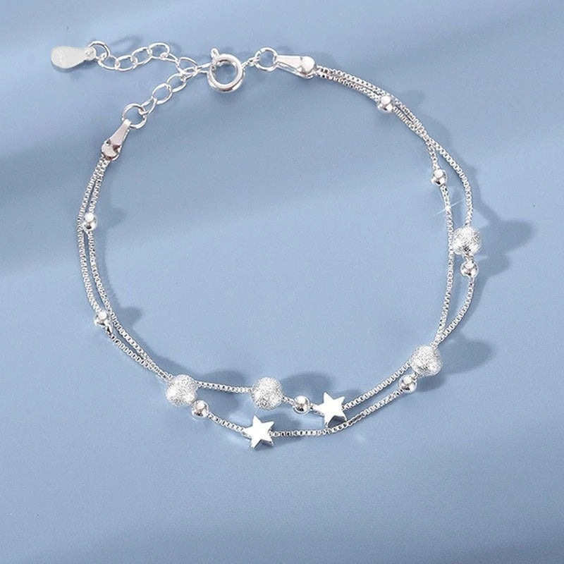 Bracelets en argent Sterling 925 avec strass pour femmes et filles, 6 pièces, luxe coréen, ciel étoilé scintillant, bijoux de fête Camara Shopping Bracelets en argent Sterling 925 avec strass pour femmes et filles, 6 pièces, luxe coréen, ciel étoilé scintillant, bijoux de fête