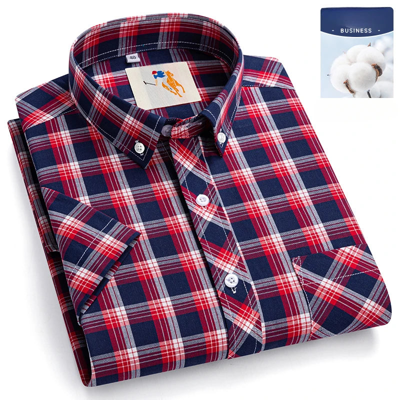 Chemises d'été fines à manches courtes 100 % coton pour hommes, grandes tailles 9XL, coupe ajustée, formelles et décontractées, unies, douces, à carreaux, style hawaïen Camara Shopping Chemises d'été fines à manches courtes 100 % coton pour hommes, grandes tailles 9XL, coupe ajustée, formelles et décontractées, unies, douces, à carreaux, style hawaïen