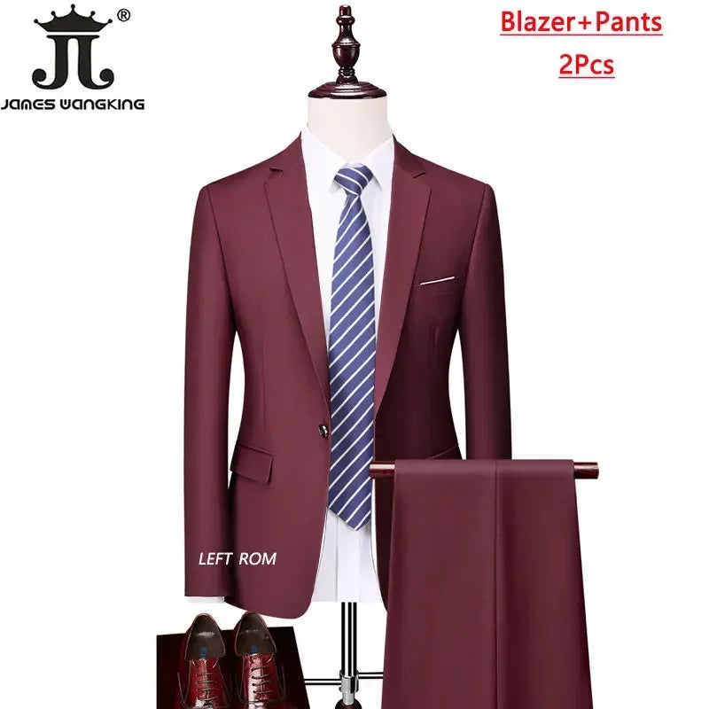Costume homme formel pour le bureau, mariage, fête, couleur unie, tailles M-6XL, 15 couleurs (veste + gilet + pantalon) Camara Shopping Costume homme formel pour le bureau, mariage, fête, couleur unie, tailles M-6XL, 15 couleurs (veste + gilet + pantalon)