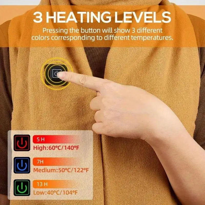 Écharpe métropolitaine électrique à chargement USB, température réglable, chauffe-cou créatif unisexe, hiver Camara Shopping Écharpe métropolitaine électrique à chargement USB, température réglable, chauffe-cou créatif unisexe, hiver