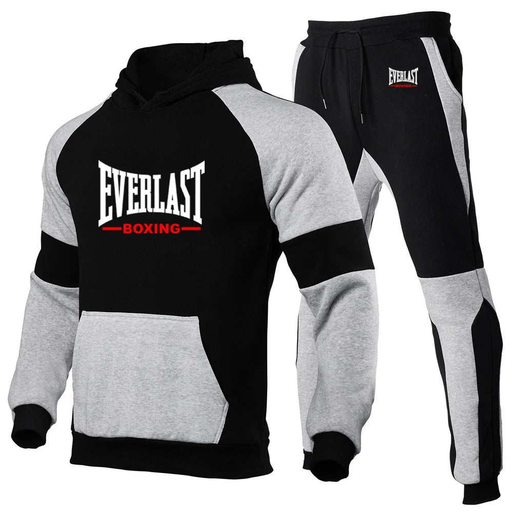 Everlast 2025 printemps automne hommes nouvelle haute qualité sweats à capuche couverture en coton + pantalons de survêtement sport course deux pièces ensembles Camara Shopping Everlast 2025 printemps automne hommes nouvelle haute qualité sweats à capuche couverture en coton + pantalons de survêtement sport course deux pièces ensembles