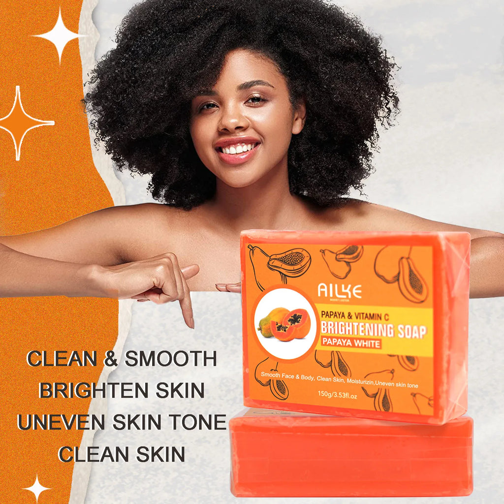 AILKE Savon fait main blanchissant la peau - Savon papaye biologique pour taches noires, taches propres, améliore la peau terne, le visage, le corps et les mains Camara Shopping AILKE Savon fait main blanchissant la peau - Savon papaye biologique pour taches noires, taches propres, améliore la peau terne, le visage, le corps et les mains