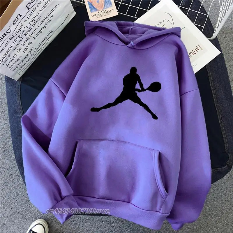 Sweat à capuche pour homme et femme, vêtement surdimensionné, style Hip Hop, avec personnage de dessin animé, pour joueur de Tennis, pour l'hiver