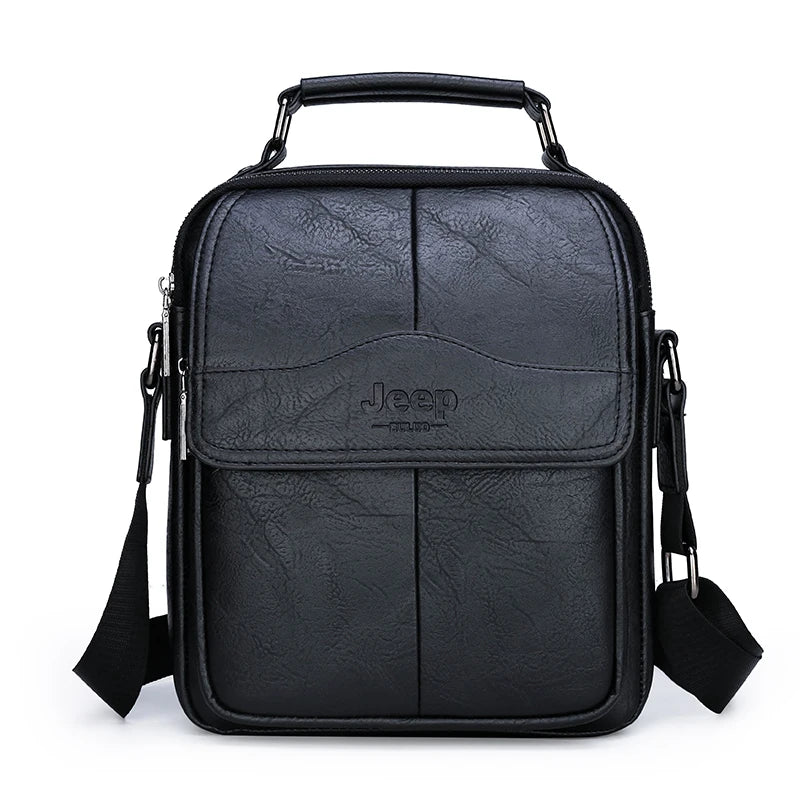 Sac d'affaires de marque JEEP BULUO pour hommes, sac messager de haute qualité, sacs à bandoulière en cuir pour le bureau quotidien, pour père ou mari Camara Shopping Sac d'affaires de marque JEEP BULUO pour hommes, sac messager de haute qualité, sacs à bandoulière en cuir pour le bureau quotidien, pour père ou mari