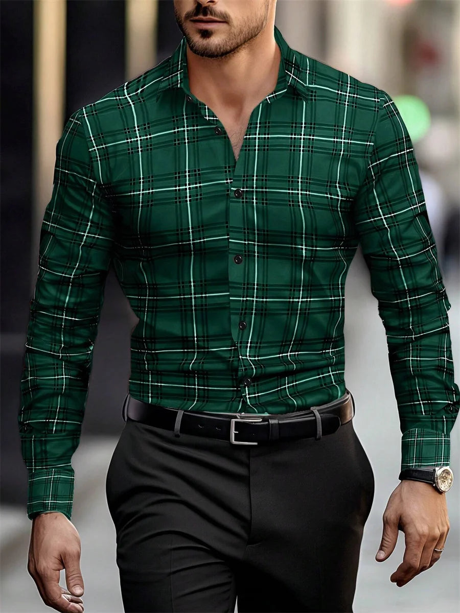 Chemise à carreaux rouge rétro pour homme, manches longues, col décontracté, polyvalente et tendance pour tous les jours et les trajets domicile-travail, tailles S-6XL. Camara Shopping Chemise à carreaux rouge rétro pour homme, manches longues, col décontracté, polyvalente et tendance pour tous les jours et les trajets domicile-travail, tailles S-6XL.