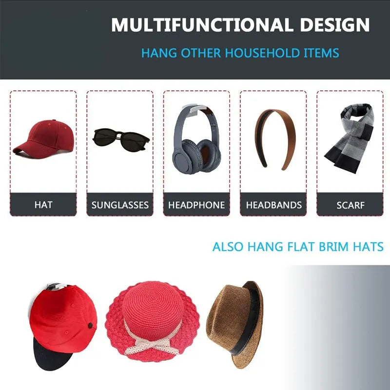 Crochet de chapeau de baseball sans lueur, chapeau de conception minimaliste, rangement de collier d'écouteur simple, noir, T1, nouveau, 5 pièces, 10 pièces Camara Shopping Crochet de chapeau de baseball sans lueur, chapeau de conception minimaliste, rangement de collier d'écouteur simple, noir, T1, nouveau, 5 pièces, 10 pièces