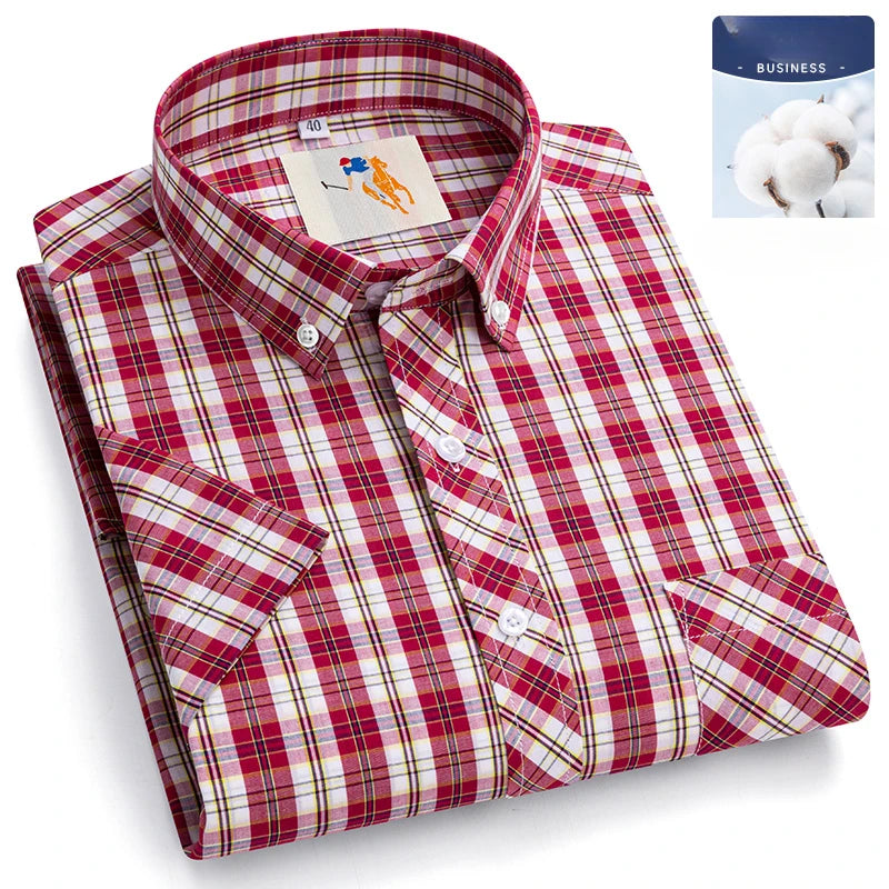 Chemises d'été fines à manches courtes 100 % coton pour hommes, grandes tailles 9XL, coupe ajustée, formelles et décontractées, unies, douces, à carreaux, style hawaïen Camara Shopping Chemises d'été fines à manches courtes 100 % coton pour hommes, grandes tailles 9XL, coupe ajustée, formelles et décontractées, unies, douces, à carreaux, style hawaïen