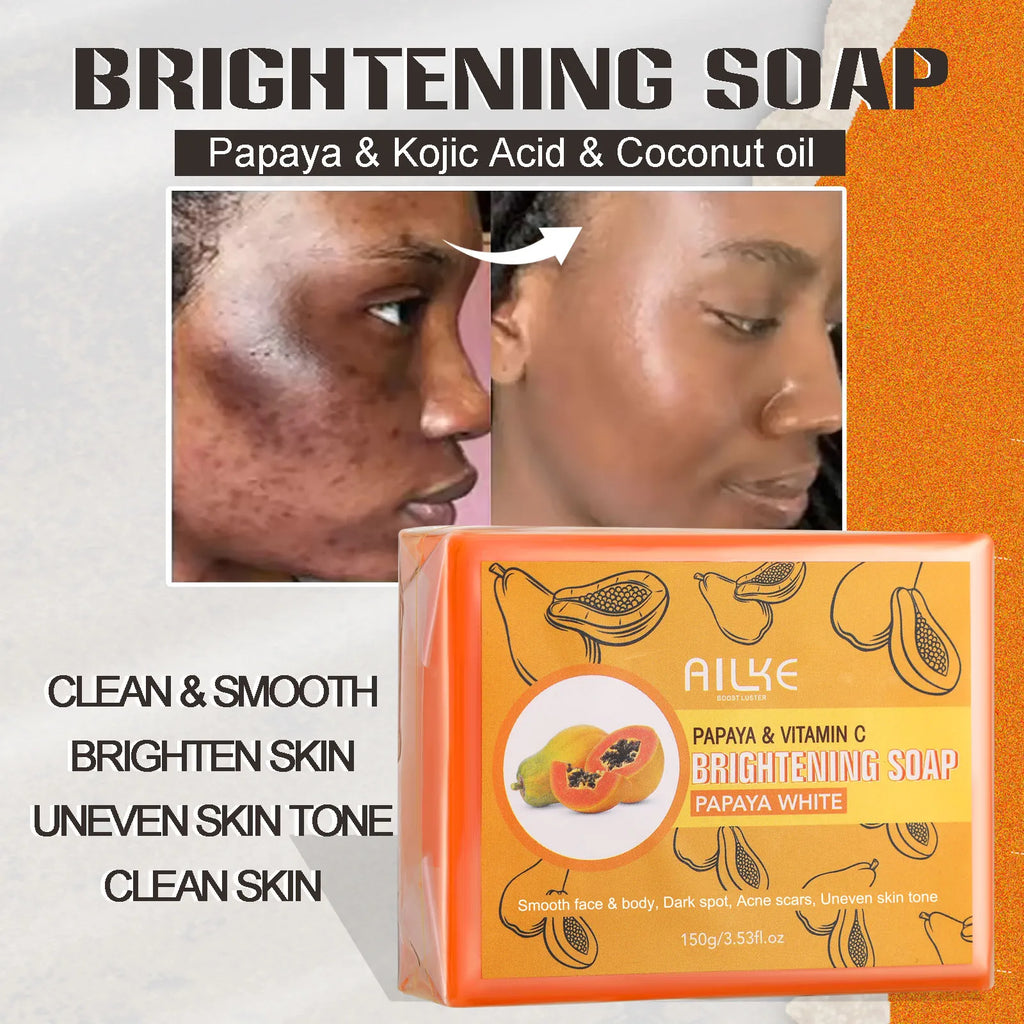 AILKE Savon fait main blanchissant la peau - Savon papaye biologique pour taches noires, taches propres, améliore la peau terne, le visage, le corps et les mains Camara Shopping AILKE Savon fait main blanchissant la peau - Savon papaye biologique pour taches noires, taches propres, améliore la peau terne, le visage, le corps et les mains