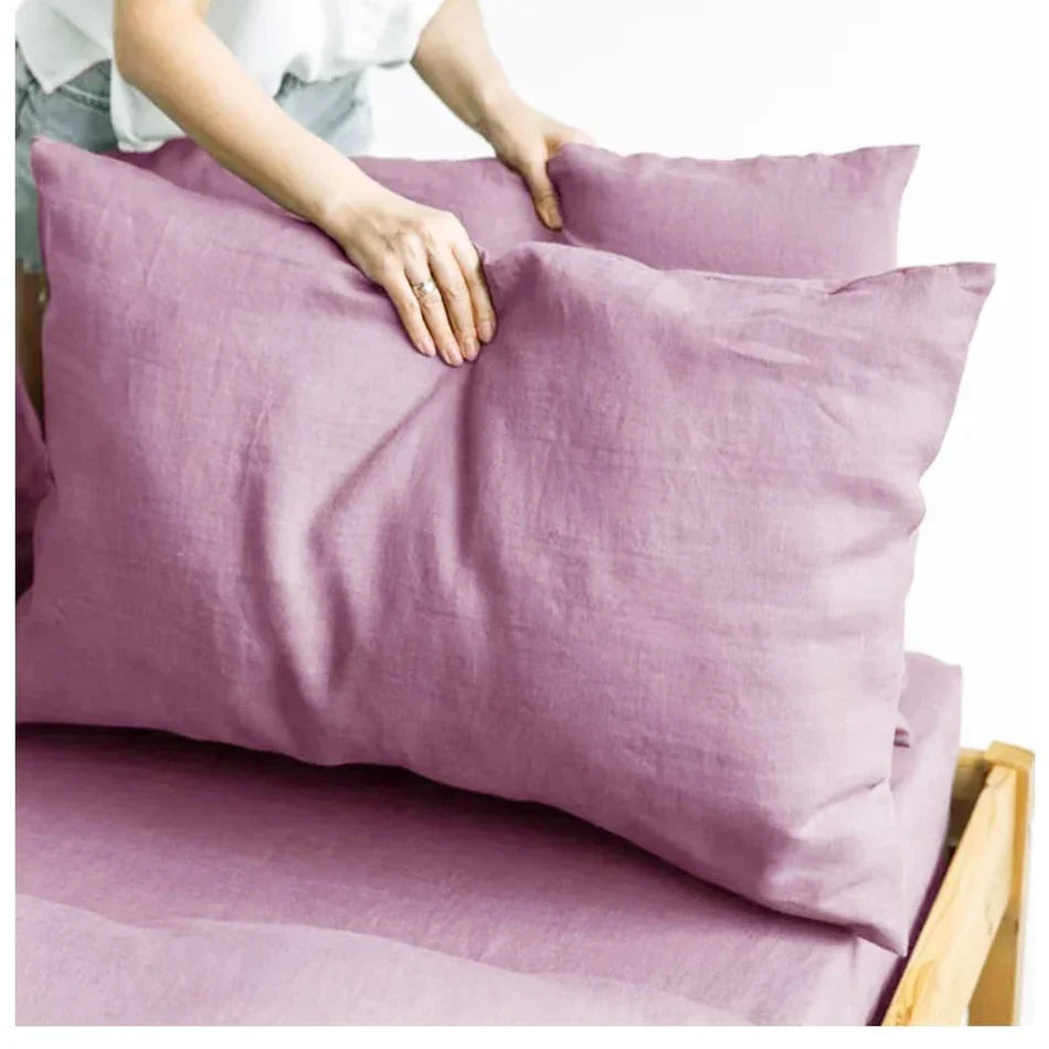 Taie d'oreiller en lin naturel français, 2 pièces, enveloppe douce et confortable, décoration de maison, couverture d'oreiller de chambre à coucher, toutes saisons Camara Shopping Taie d'oreiller en lin naturel français, 2 pièces, enveloppe douce et confortable, décoration de maison, couverture d'oreiller de chambre à coucher, toutes saisons