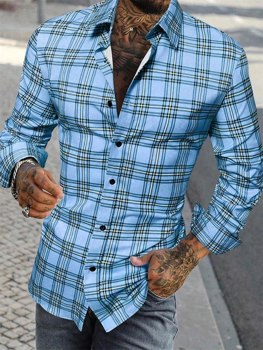 Chemise à carreaux rouge rétro pour homme, manches longues, col décontracté, polyvalente et tendance pour tous les jours et les trajets domicile-travail, tailles S-6XL. Camara Shopping Chemise à carreaux rouge rétro pour homme, manches longues, col décontracté, polyvalente et tendance pour tous les jours et les trajets domicile-travail, tailles S-6XL.