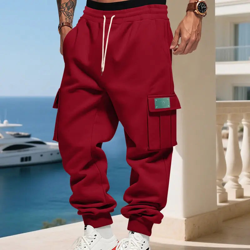 Pantalon de jogging cargo multi-poches pour homme, taille élastique avec cordon de serrage, coupe ample, style streetwear hip-hop, pour le sport quotidien et la course à pied Camara Shopping Pantalon de jogging cargo multi-poches pour homme, taille élastique avec cordon de serrage, coupe ample, style streetwear hip-hop, pour le sport quotidien et la course à pied