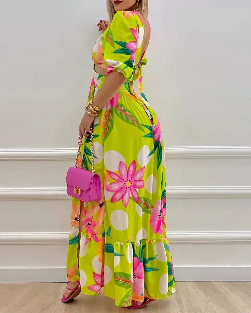 Robe Africaine Longue à Manches Courtes pour Femme, Vêtement Maxi, Col en V, Sexy, à la Mode, Imprimé, Été, 2023 Camara Shopping Robe Africaine Longue à Manches Courtes pour Femme, Vêtement Maxi, Col en V, Sexy, à la Mode, Imprimé, Été, 2023