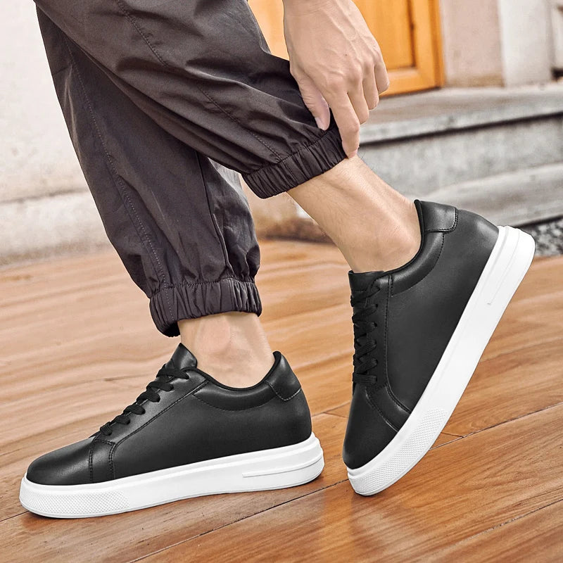 Nouveaux hommes baskets ascenseur chaussures rehaussant la hauteur augmenter semelle intérieure 6-10CM talons hauts chaussures en cuir chaussures de Sport hommes chaussures Camara Shopping Nouveaux hommes baskets ascenseur chaussures rehaussant la hauteur augmenter semelle intérieure 6-10CM talons hauts chaussures en cuir chaussures de Sport hommes chaussures