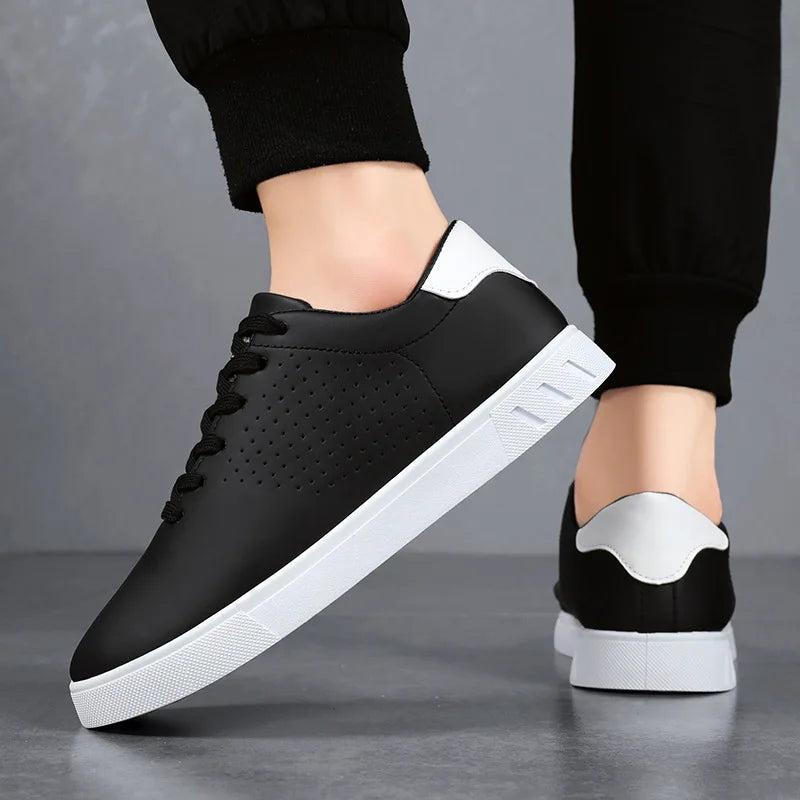 Baskets classiques blanches pour hommes, chaussures décontractées en cuir à lacets, respirantes, perforées, légères, pour la marche Camara Shopping Baskets classiques blanches pour hommes, chaussures décontractées en cuir à lacets, respirantes, perforées, légères, pour la marche