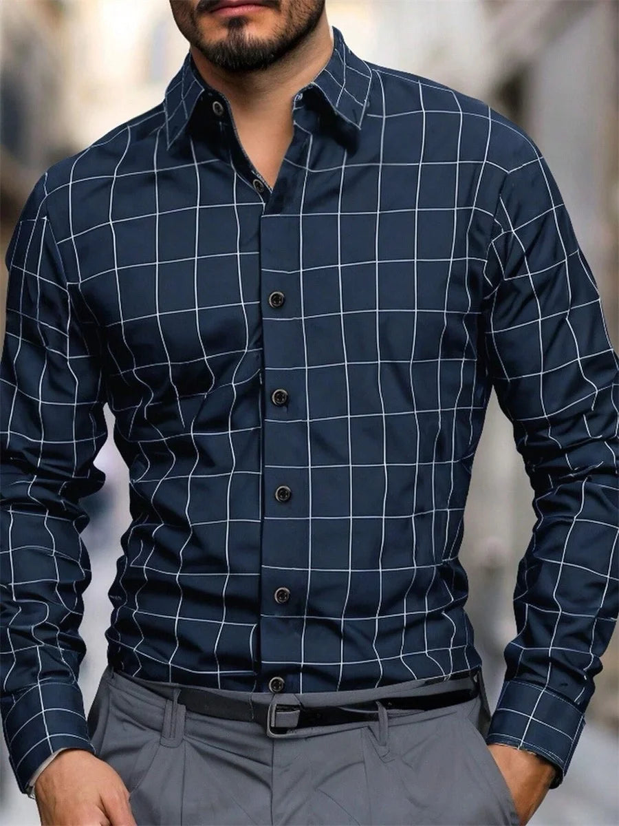 Chemise à carreaux rouge rétro pour homme, manches longues, col décontracté, polyvalente et tendance pour tous les jours et les trajets domicile-travail, tailles S-6XL. Camara Shopping Chemise à carreaux rouge rétro pour homme, manches longues, col décontracté, polyvalente et tendance pour tous les jours et les trajets domicile-travail, tailles S-6XL.