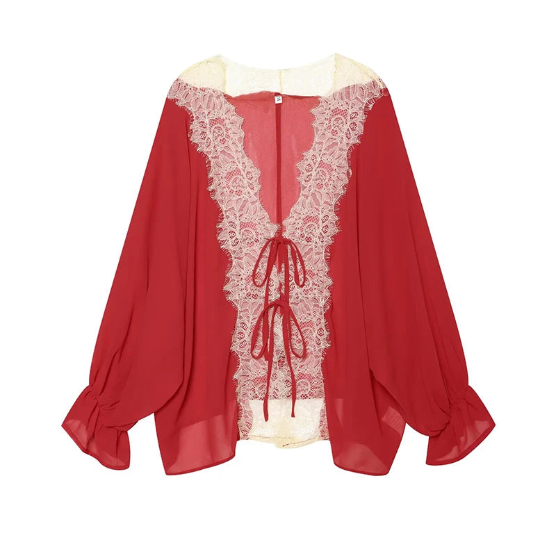 Chemises pour femmes, mode estivale, chemise en dentelle à empiècements, chemises décontractées amples pour femmes, chemisiers féminins, tops chics Camara Shopping Chemises pour femmes, mode estivale, chemise en dentelle à empiècements, chemises décontractées amples pour femmes, chemisiers féminins, tops chics