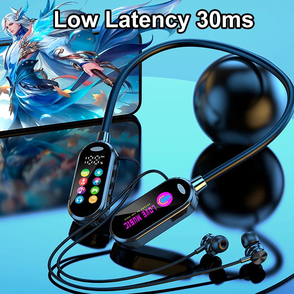Écran couleur Bluetooth 5.4 écouteurs tour de cou casques sans fil HiFi stéréo réduction du bruit écouteurs pour Xiaomi en direct - Camara ShoppingÉcran couleur Bluetooth 5.4 écouteurs tour de cou casques sans fil HiFi stéréo réduction du bruit écouteurs pour Xiaomi en direct