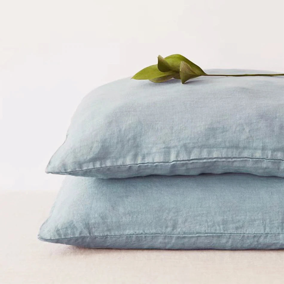 Taie d'oreiller en lin naturel français, 2 pièces, enveloppe douce et confortable, décoration de maison, couverture d'oreiller de chambre à coucher, toutes saisons Camara Shopping Taie d'oreiller en lin naturel français, 2 pièces, enveloppe douce et confortable, décoration de maison, couverture d'oreiller de chambre à coucher, toutes saisons