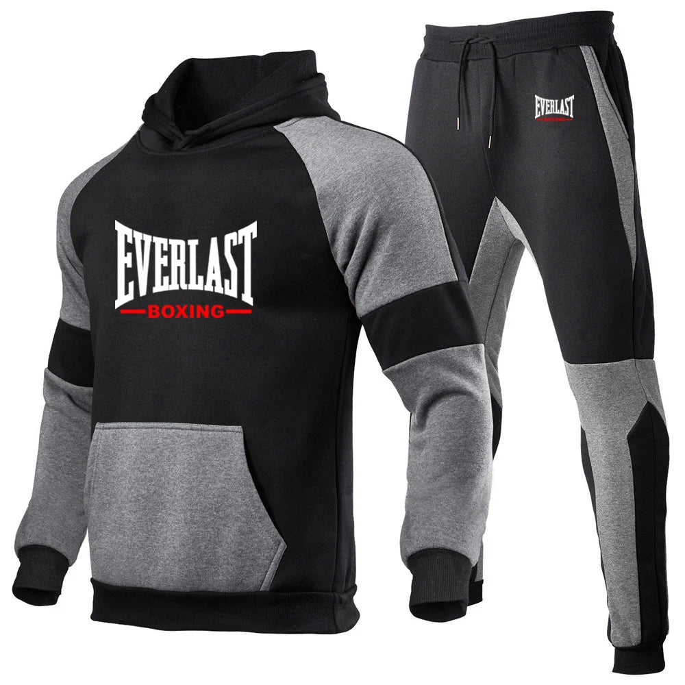 Everlast 2025 printemps automne hommes nouvelle haute qualité sweats à capuche couverture en coton + pantalons de survêtement sport course deux pièces ensembles Camara Shopping Everlast 2025 printemps automne hommes nouvelle haute qualité sweats à capuche couverture en coton + pantalons de survêtement sport course deux pièces ensembles