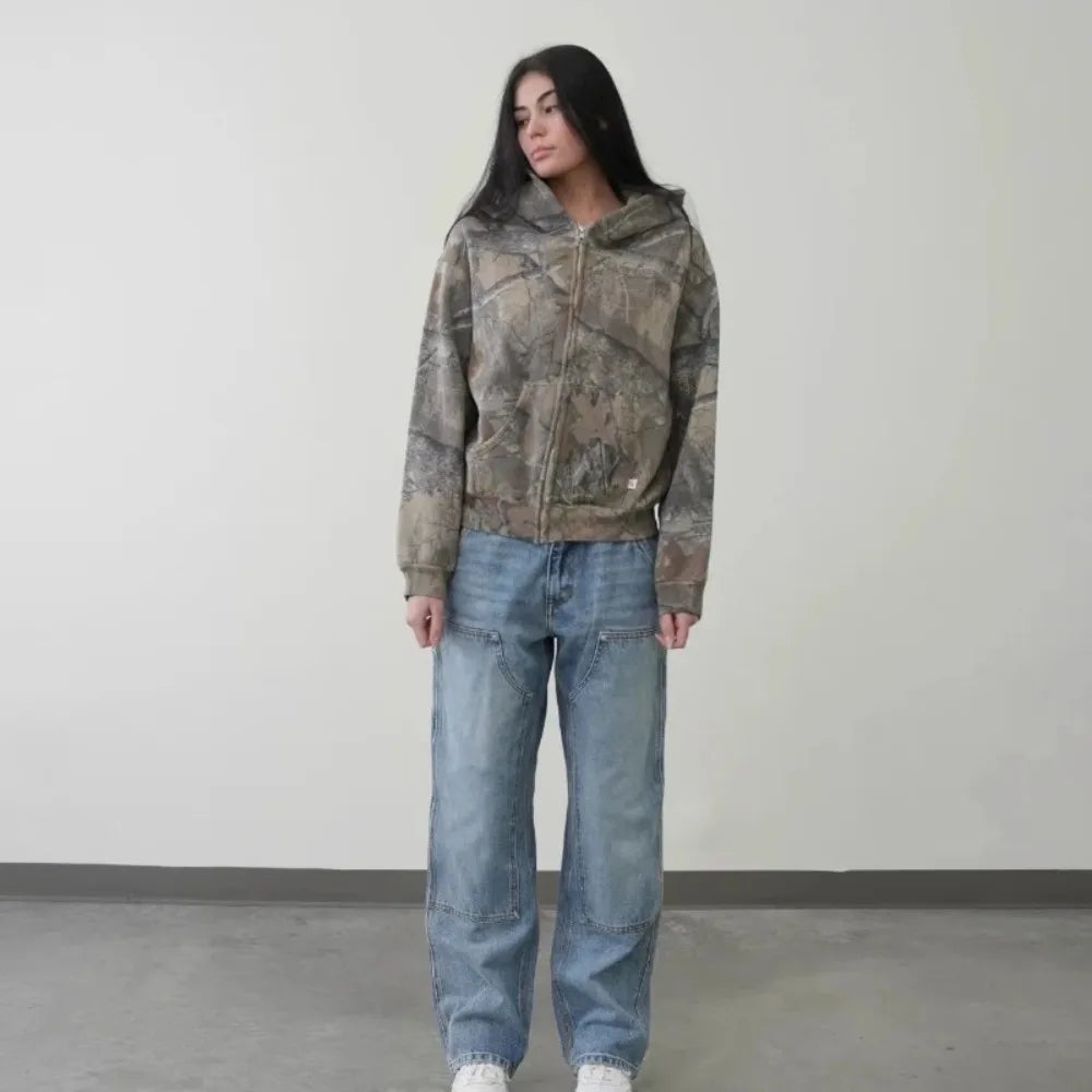 Hoodie Y2K Retro zip up Camouflage Pattern zipper Sweatshirt High Street Hip Hop Streetwear Oversized Unisex Camo Hoodie Camara Shopping Hoodie Y2K Retro zip up Camouflage Pattern zipper Sweatshirt High Street Hip Hop Streetwear Oversized Unisex Camo Hoodie