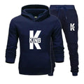 Amant de la mode Couple vêtements ensemble de vêtements de sport roi reine imprimé vêtements à capuche 2 pièces ensemble femmes Camara Shopping Amant de la mode Couple vêtements ensemble de vêtements de sport roi reine imprimé vêtements à capuche 2 pièces ensemble femmes