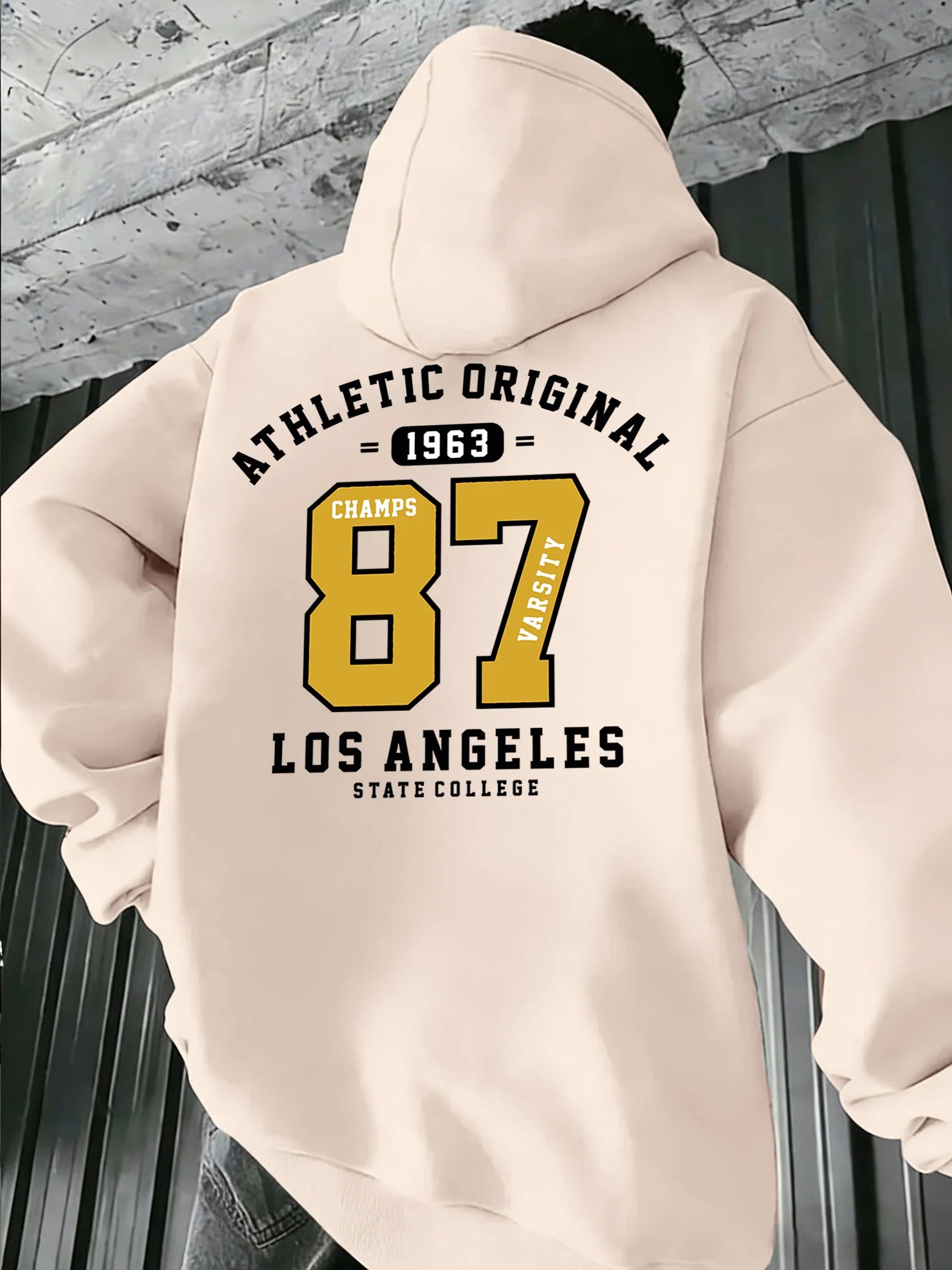 Sweat à capuche imprimé Athletic Original Number 87 Los Angeles 1963 pour homme, vêtements de sport, streetwear, vêtem Camara Shopping Sweat à capuche imprimé Athletic Original Number 87 Los Angeles 1963 pour homme, vêtements de sport, streetwear, vêtem