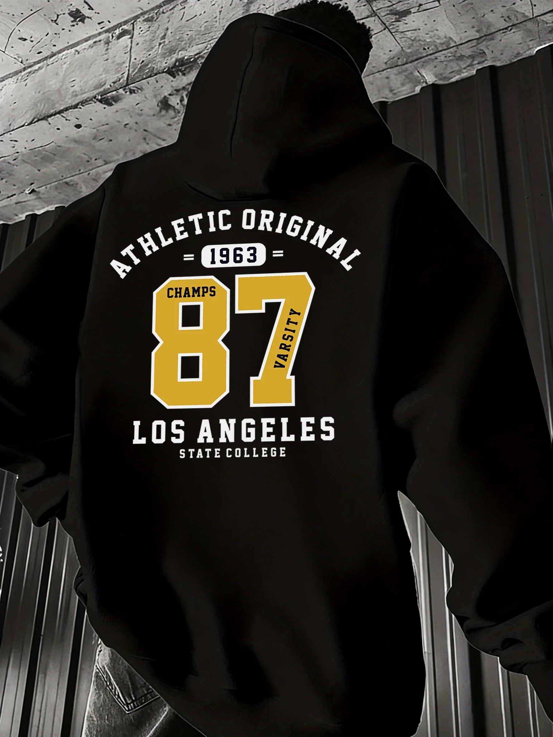Sweat à capuche imprimé Athletic Original Number 87 Los Angeles 1963 pour homme, vêtements de sport, streetwear, vêtem Camara Shopping Sweat à capuche imprimé Athletic Original Number 87 Los Angeles 1963 pour homme, vêtements de sport, streetwear, vêtem