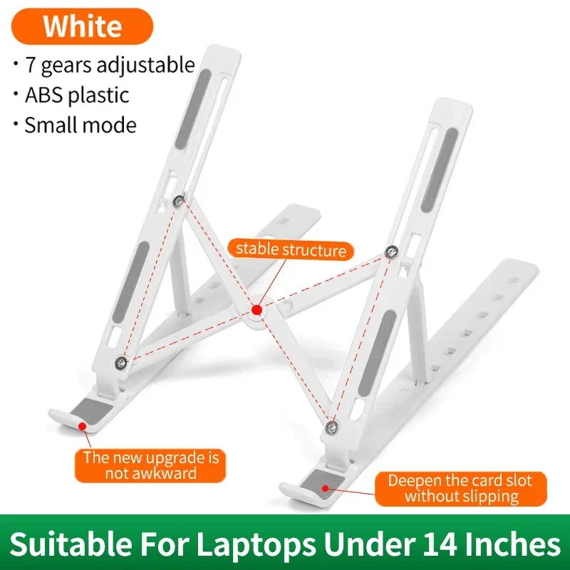 Laptop Stand Portable Foldable Notebook Bracket Adjustable Computer Monitor Holder For Macbook Air iPad Tablets Base Accessories Camara Shopping Laptop Stand Portable Foldable Notebook Bracket Adjustable Computer Monitor Holder For Macbook Air iPad Tablets Base Accessories