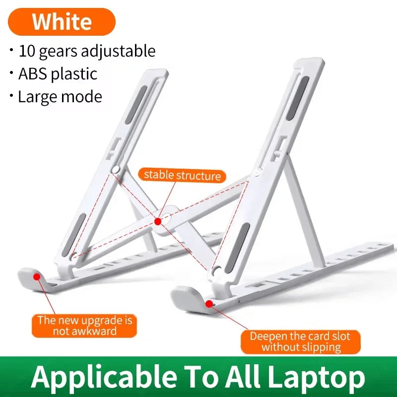 Laptop Stand Portable Foldable Notebook Bracket Adjustable Computer Monitor Holder For Macbook Air iPad Tablets Base Accessories Camara Shopping Laptop Stand Portable Foldable Notebook Bracket Adjustable Computer Monitor Holder For Macbook Air iPad Tablets Base Accessories
