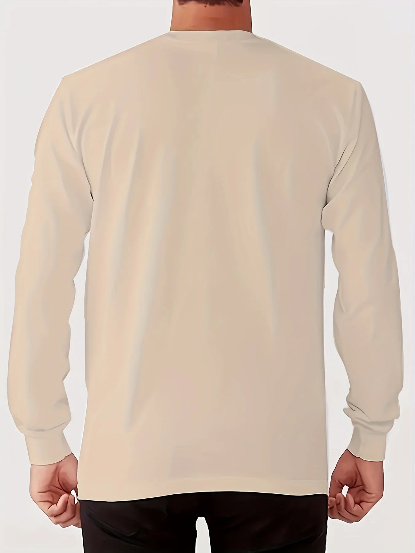 100% pure cotton men's long sleeved round neck loose casual MILANO ITALIA print spring and autumn versatile T-shirt top Camara Shopping 100% pure cotton men's long sleeved round neck loose casual MILANO ITALIA print spring and autumn versatile T-shirt top