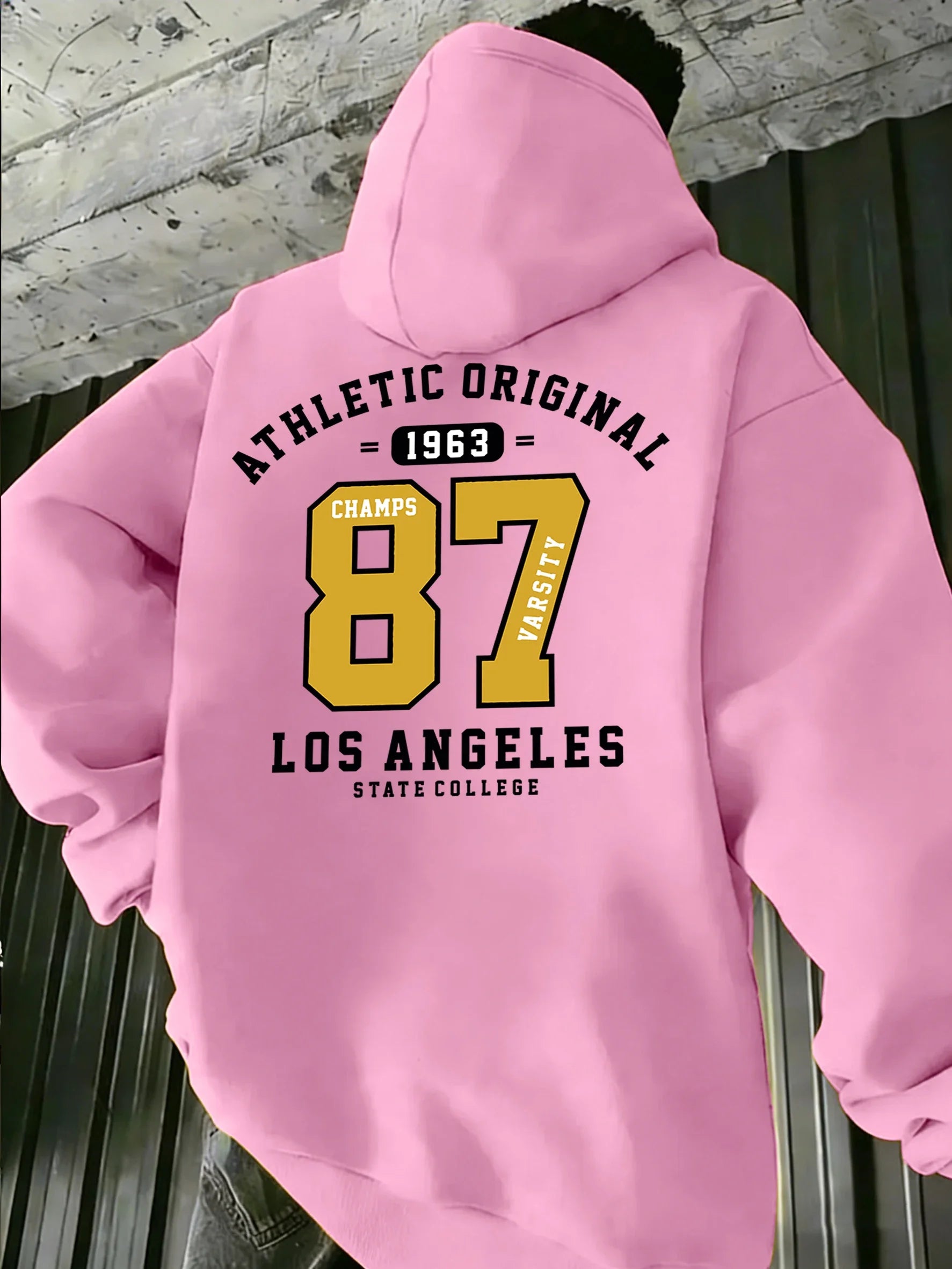 Sweat à capuche imprimé Athletic Original Number 87 Los Angeles 1963 pour homme, vêtements de sport, streetwear, vêtem Camara Shopping Sweat à capuche imprimé Athletic Original Number 87 Los Angeles 1963 pour homme, vêtements de sport, streetwear, vêtem