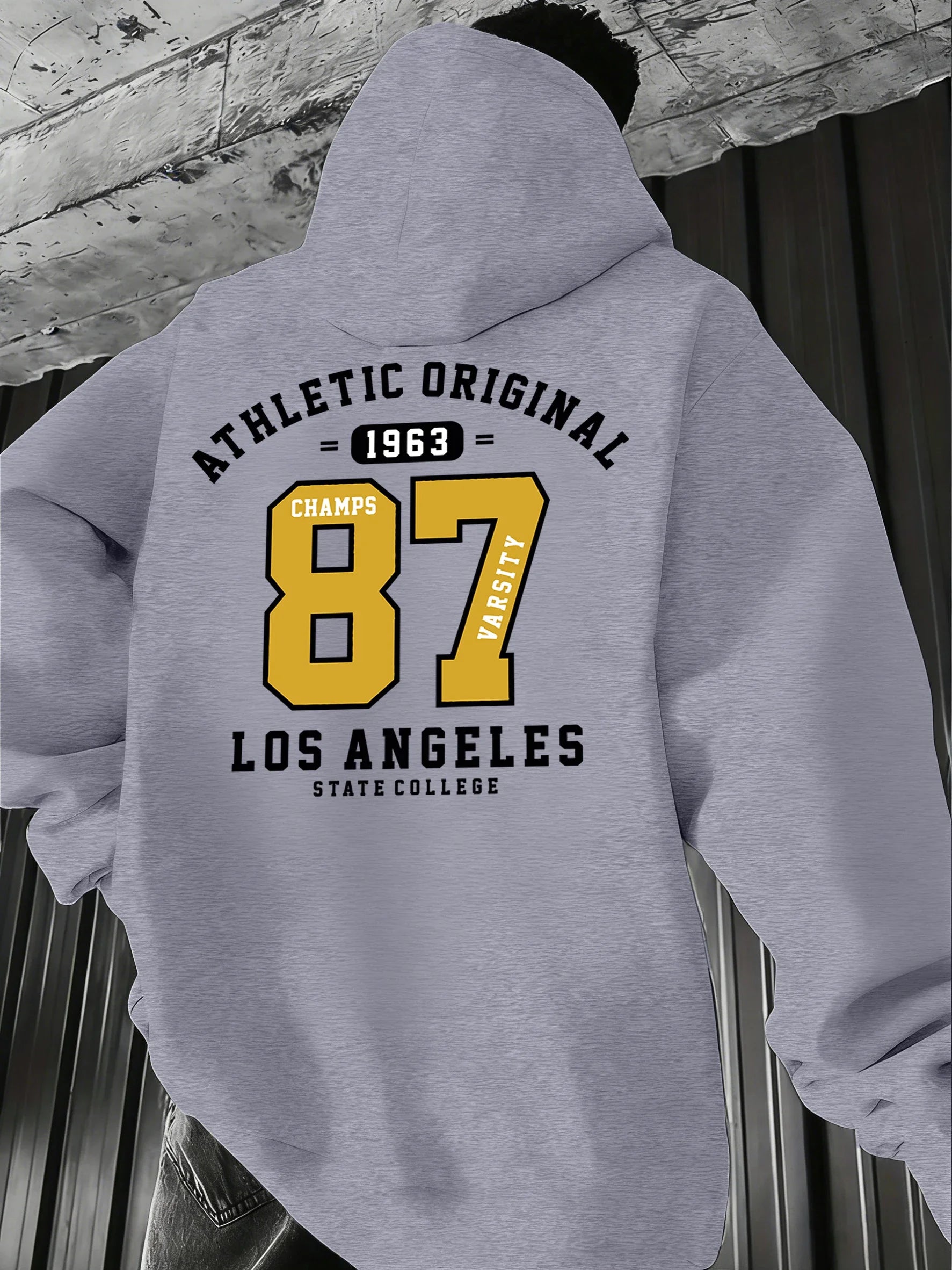 Sweat à capuche imprimé Athletic Original Number 87 Los Angeles 1963 pour homme, vêtements de sport, streetwear, vêtem Camara Shopping Sweat à capuche imprimé Athletic Original Number 87 Los Angeles 1963 pour homme, vêtements de sport, streetwear, vêtem