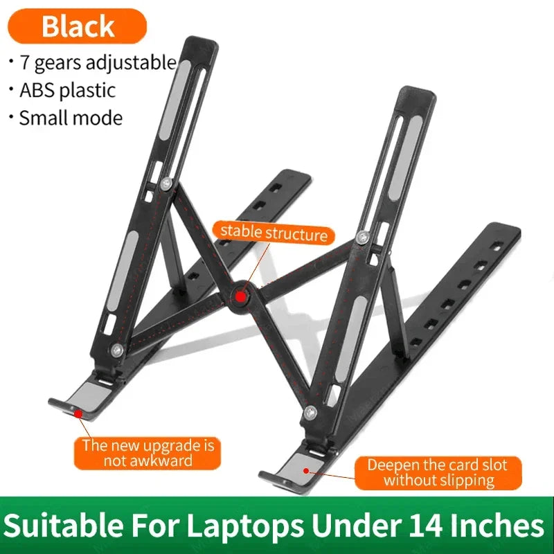 Laptop Stand Portable Foldable Notebook Bracket Adjustable Computer Monitor Holder For Macbook Air iPad Tablets Base Accessories Camara Shopping Laptop Stand Portable Foldable Notebook Bracket Adjustable Computer Monitor Holder For Macbook Air iPad Tablets Base Accessories
