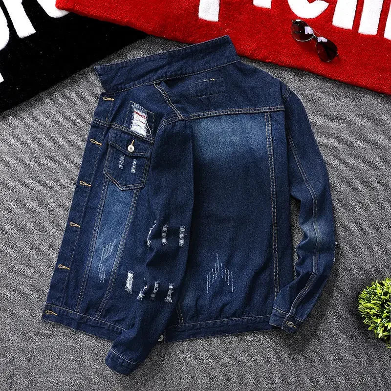 Male Jean Coats Red With Print Men's Denim Jacket Casual Slim Short Clothing Elatic New In Large Size On Board Fashion G Washed Camara Shopping Male Jean Coats Red With Print Men's Denim Jacket Casual Slim Short Clothing Elatic New In Large Size On Board Fashion G Washed
